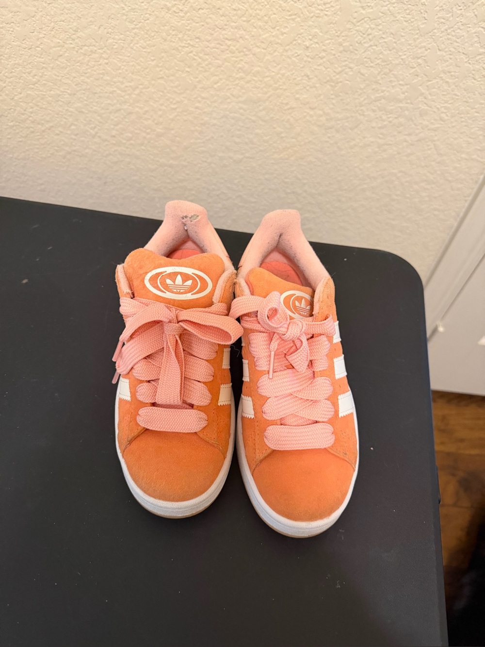 adidas Kids Orange and Pink Suede Classic Sneakers